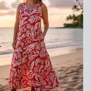 Size 4XL Long Dress good for beach and has pockets on both sides New never worn